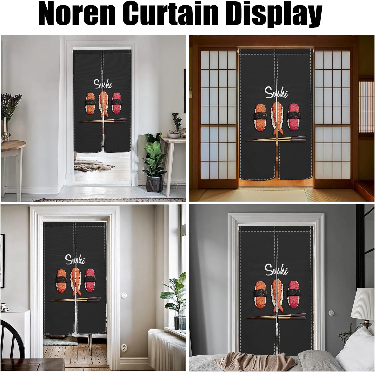 Traditional Japanese Noren Door Curtain Cotton Linen 335 x 709 Inches