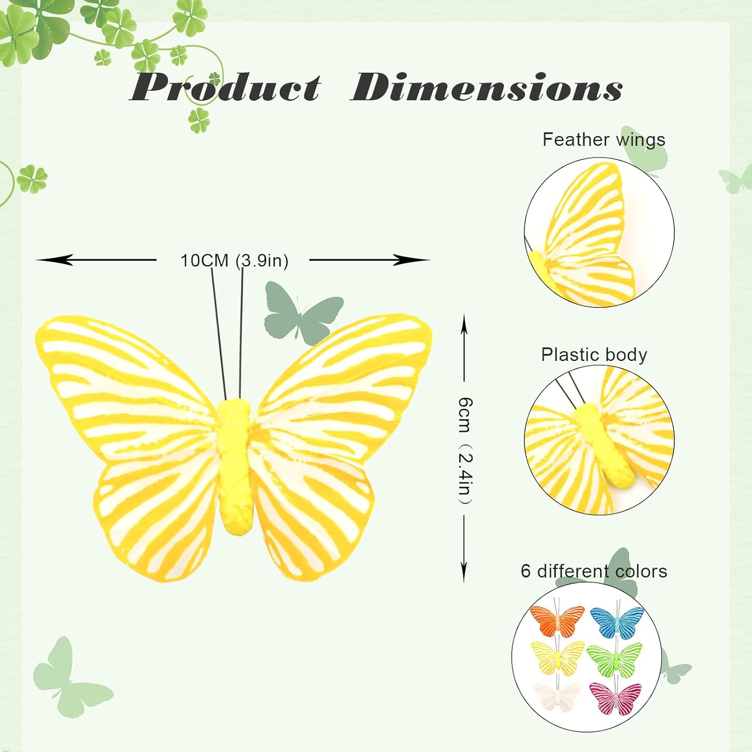 12PCS Zebra Butterfly Magnets Decoration Kit 4 Inch