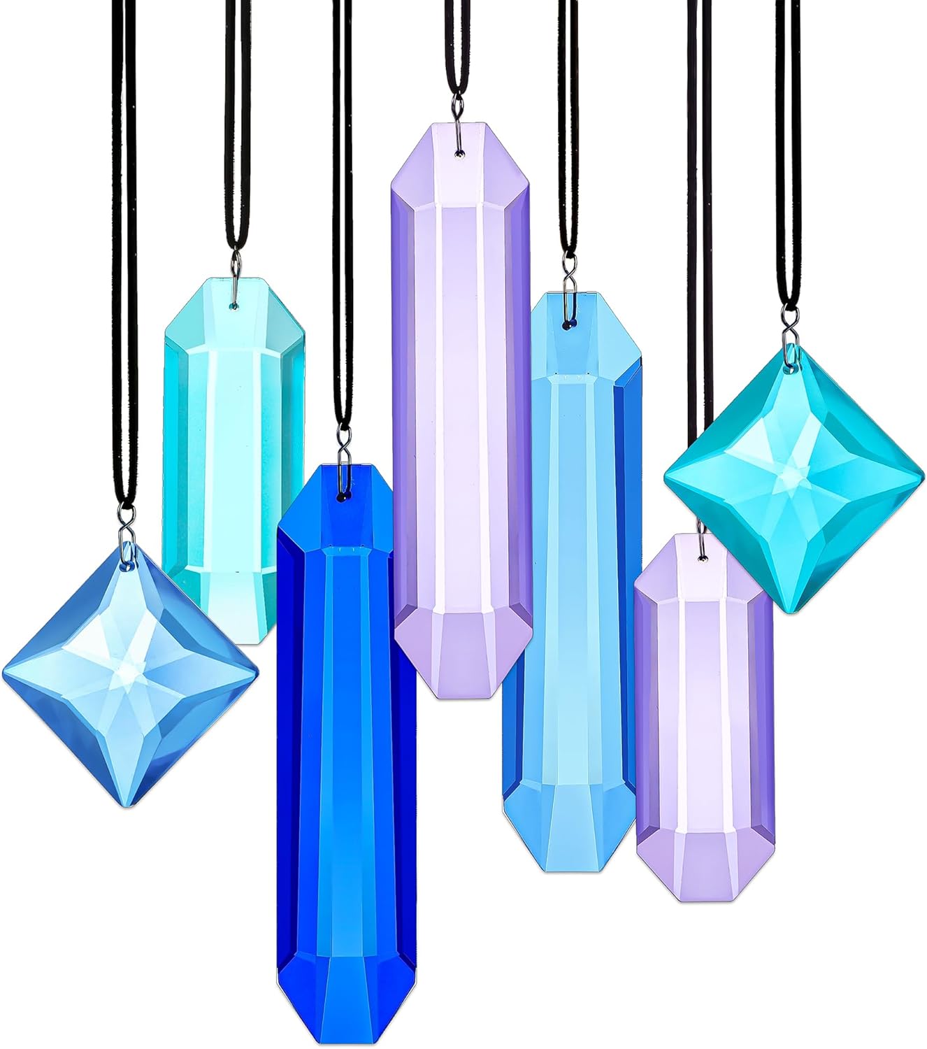 7 Pack Crystal Ornaments for Christmas Tree and Window