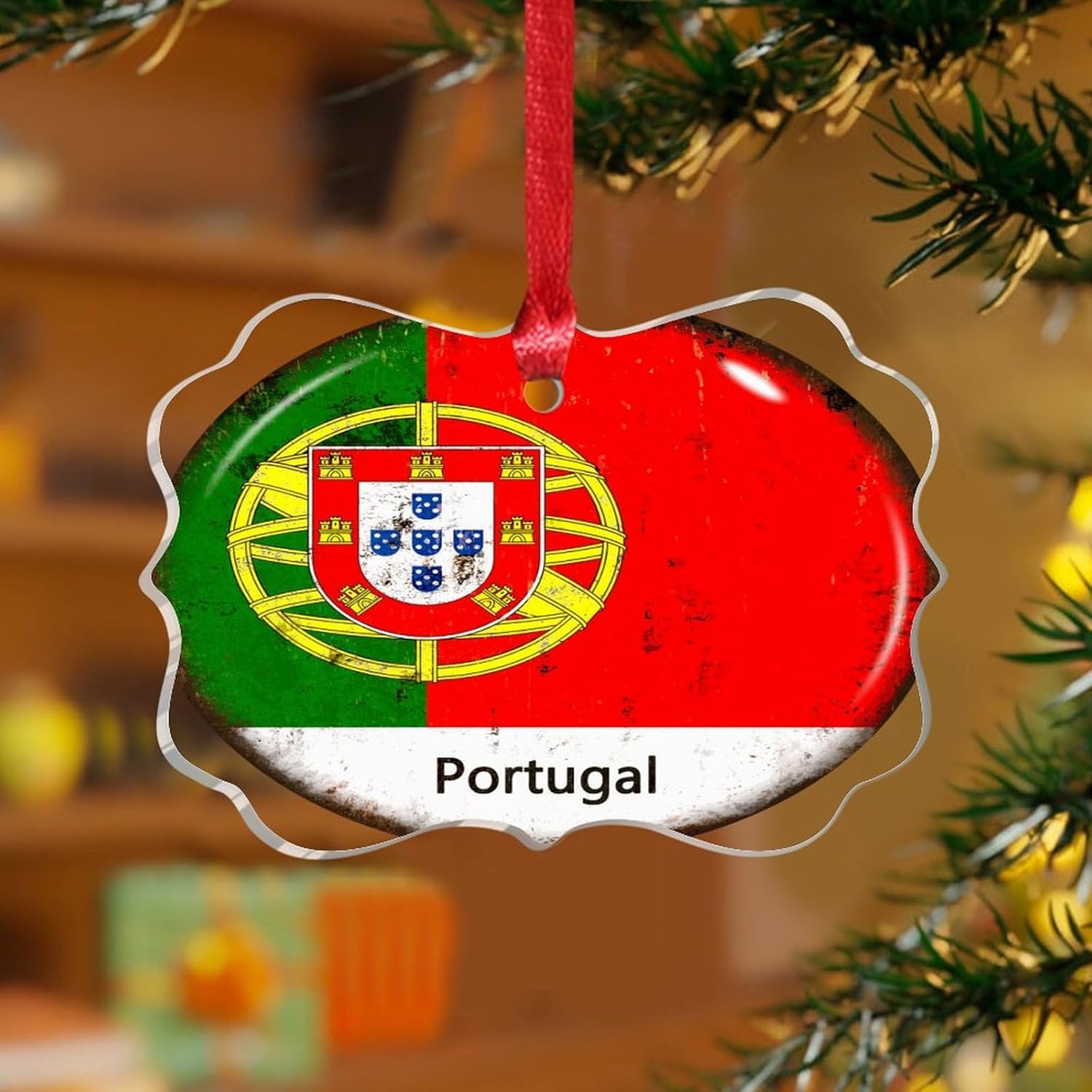 3 Inch Acrylic Christmas Ornaments 2024 Portugal Decorative Baubles