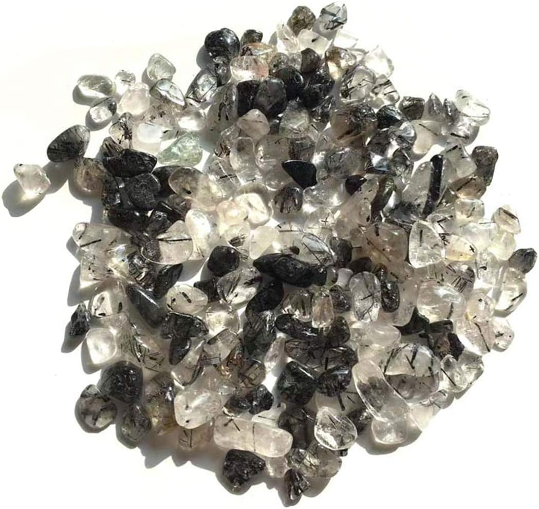 Black Rutilated Quartz Tumbled Chips 05lb Stones