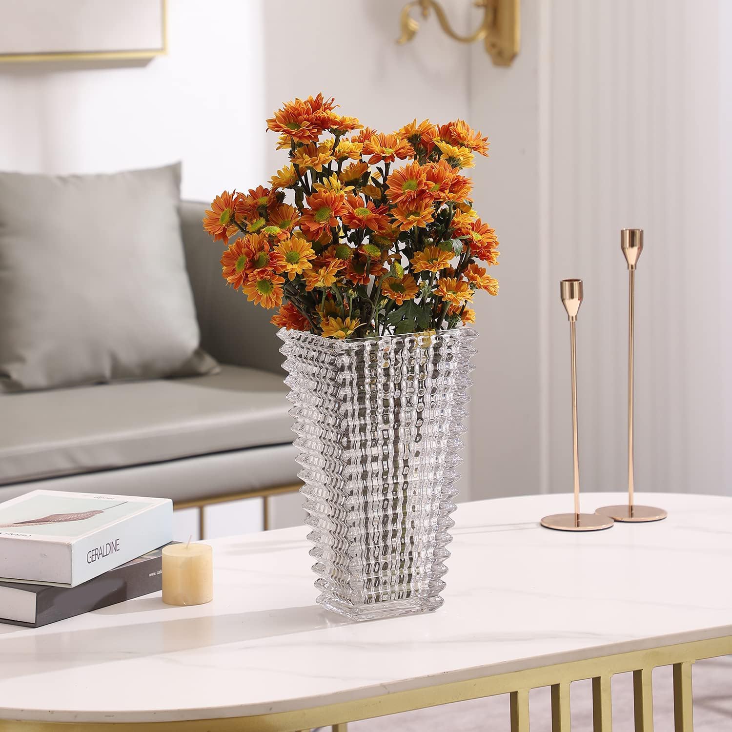 Crystal Glass Vase 11 Inches for Flowers