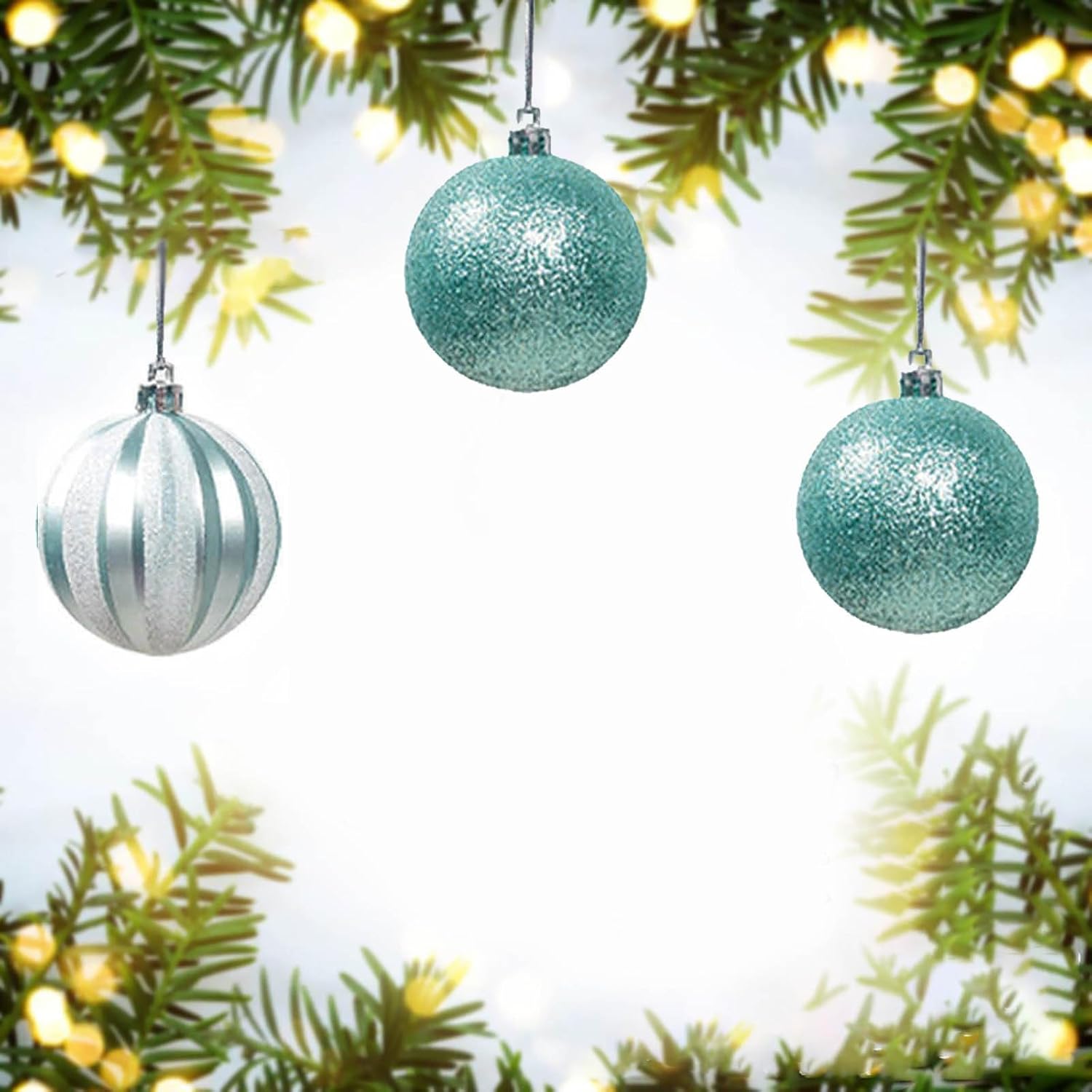 12PCS Flocked Christmas Balls 2023