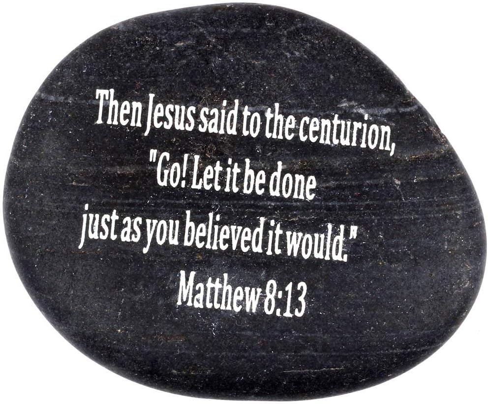 Holy Land Market Inspirational Scripture Black Stones Collection - Matthew 813
