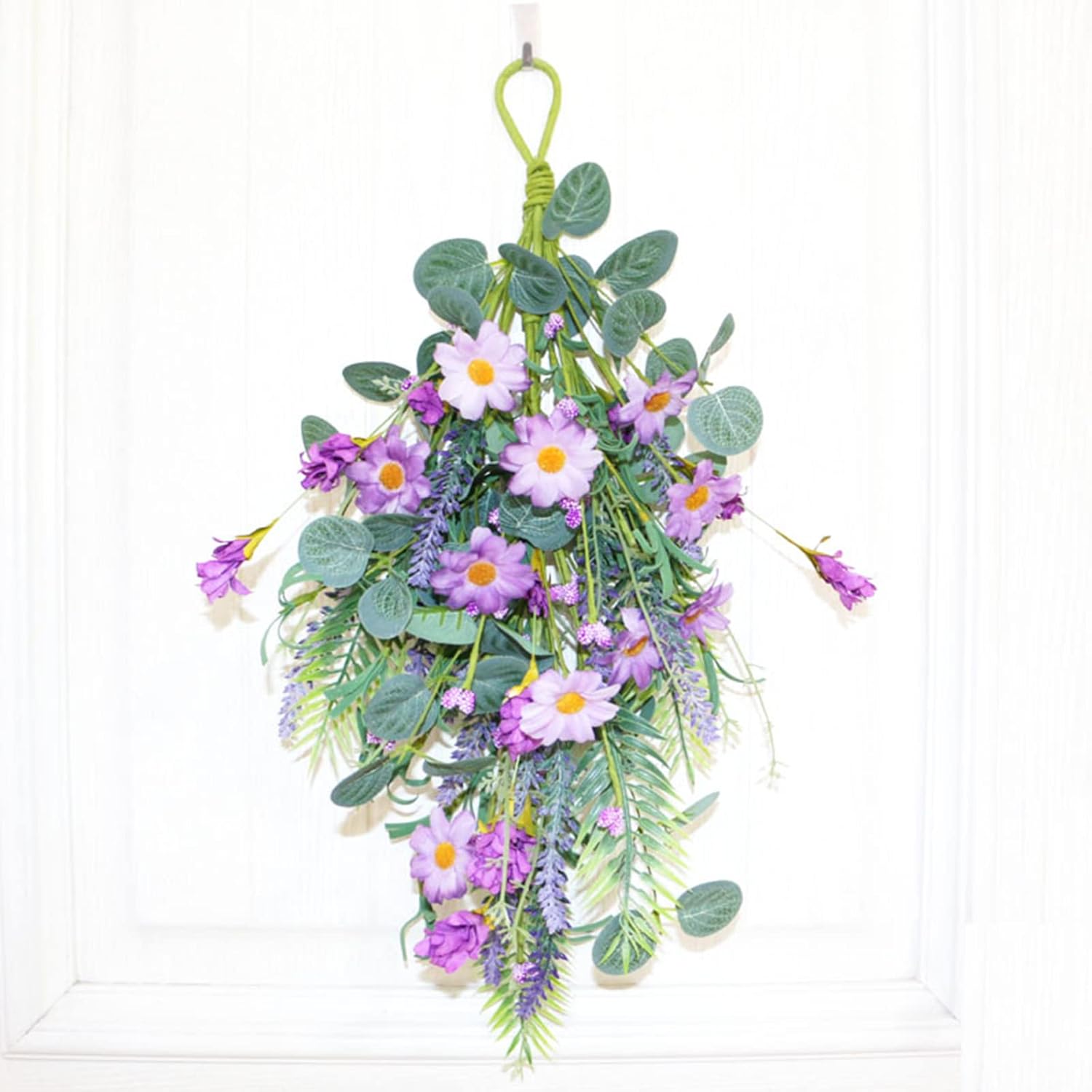 197In Artificial Lavender Teardrop Wreath Decor