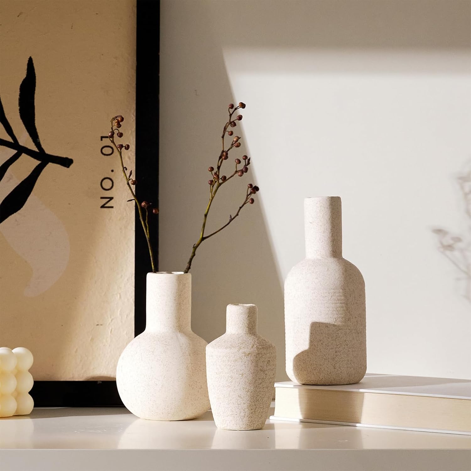 DN DECONATION Ceramic Vase Set of 3 Home Decor