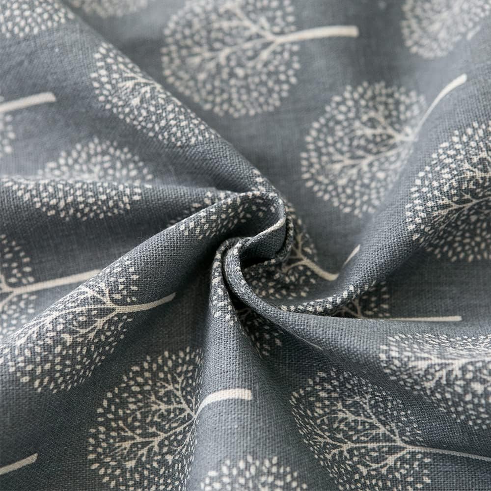 Huamengoo Door Curtain Panel Geometric Curtain Grey Tree
