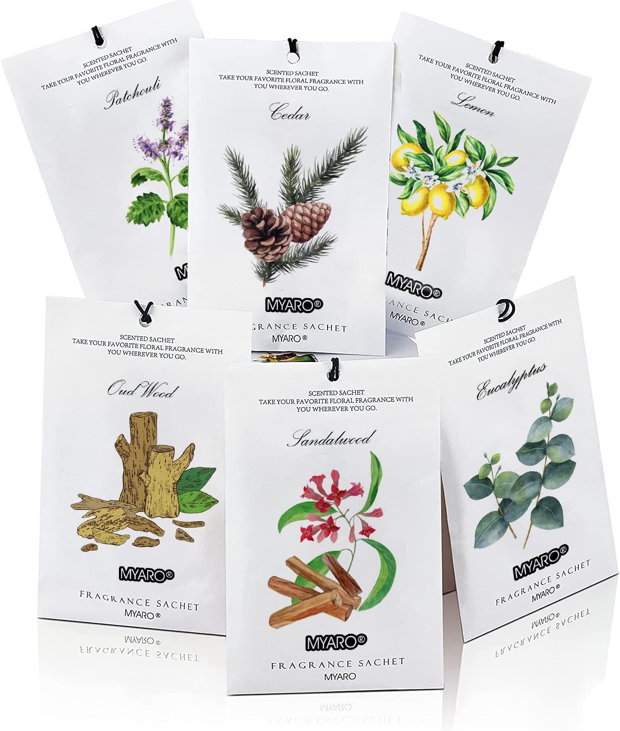 MYARO 12 Pcs Scented Sachets for Closets and Drawers