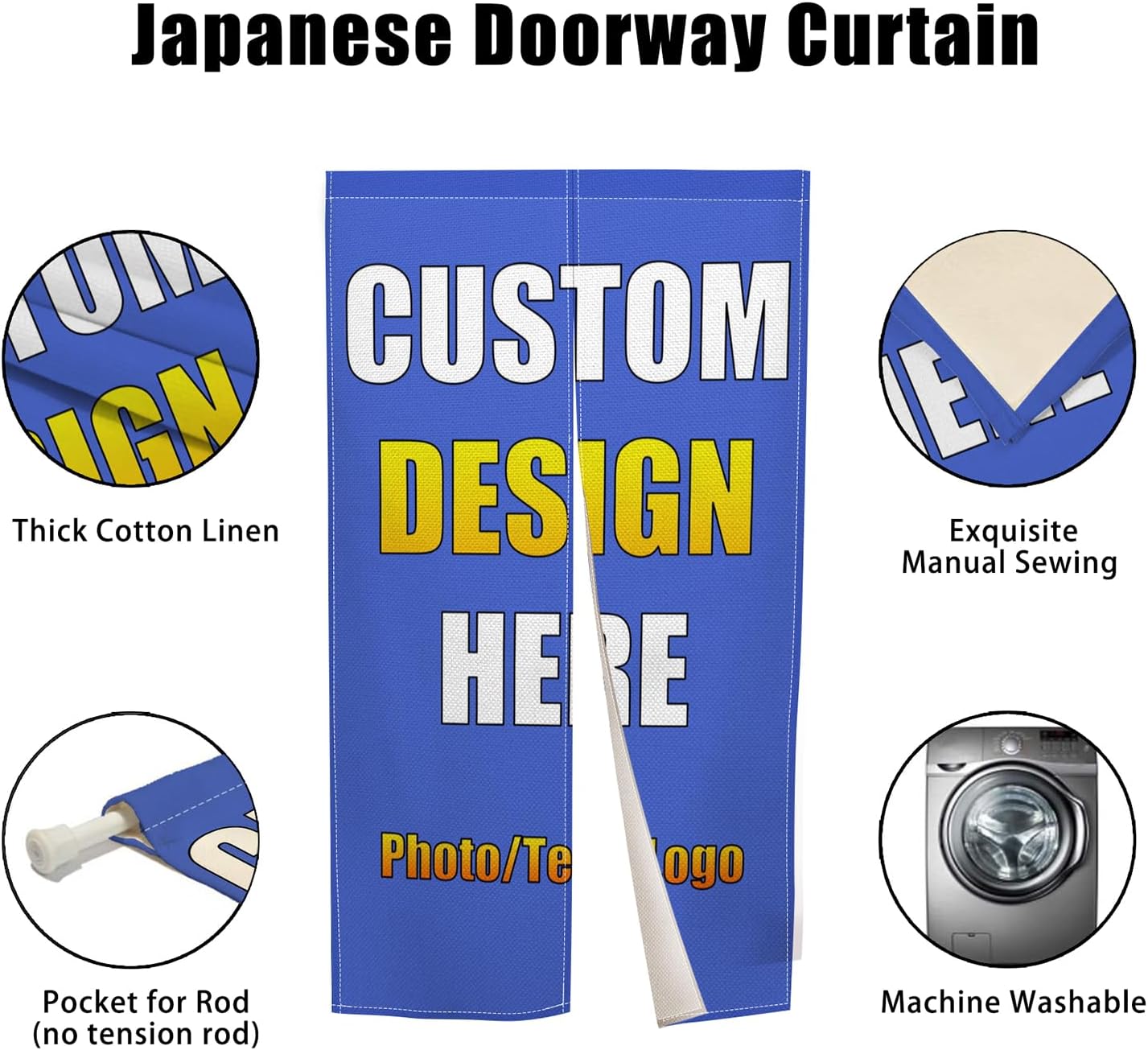 Custom Japanese Noren Curtain with Personalized Design
