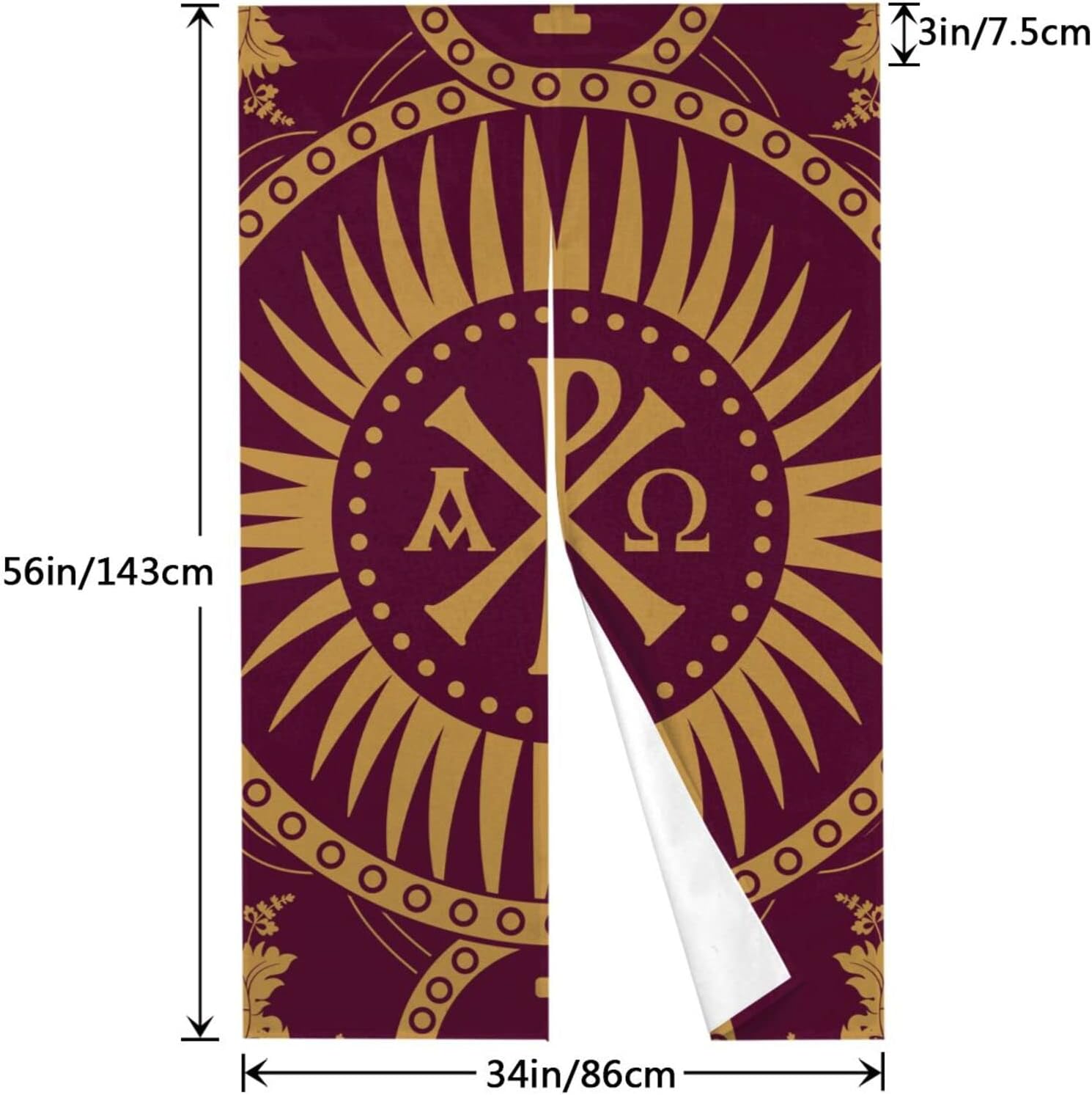 Classic Orthodox Door Curtain with Seamless Pattern