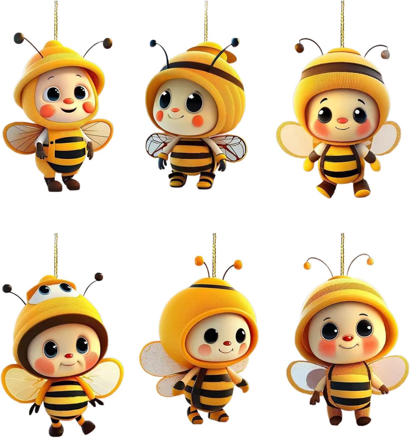 Acrylic Bees Car Rear View Mirror Hold Ornament