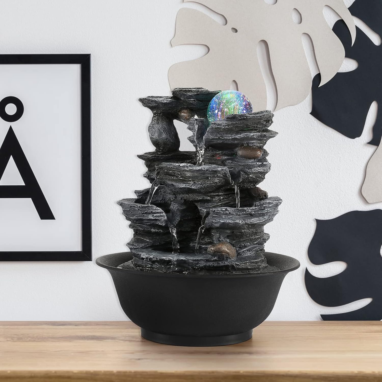 Dyna-Living Tabletop Water Fountain with LED Light