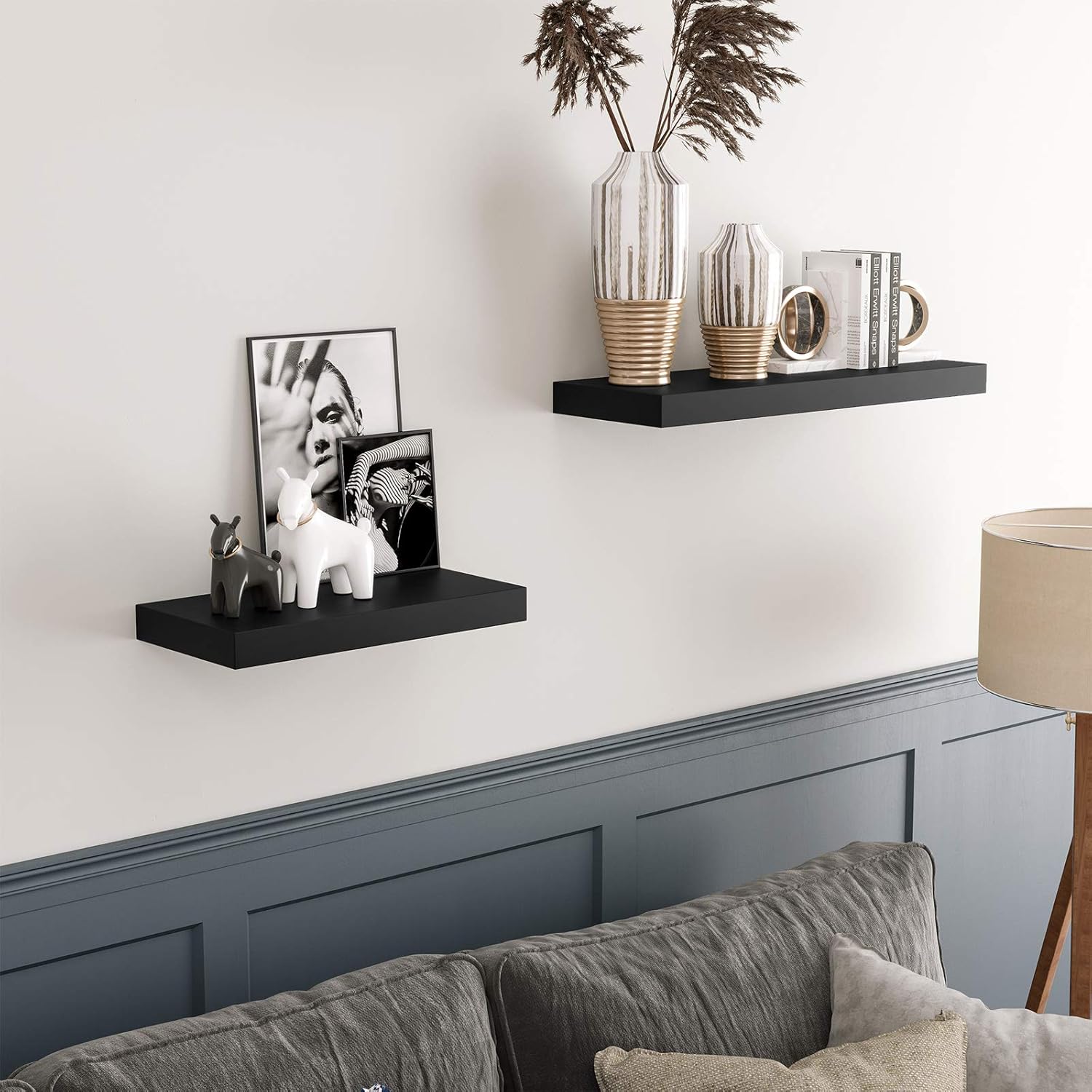 VASAGLE Floating Wall Shelf 157 Inch Black