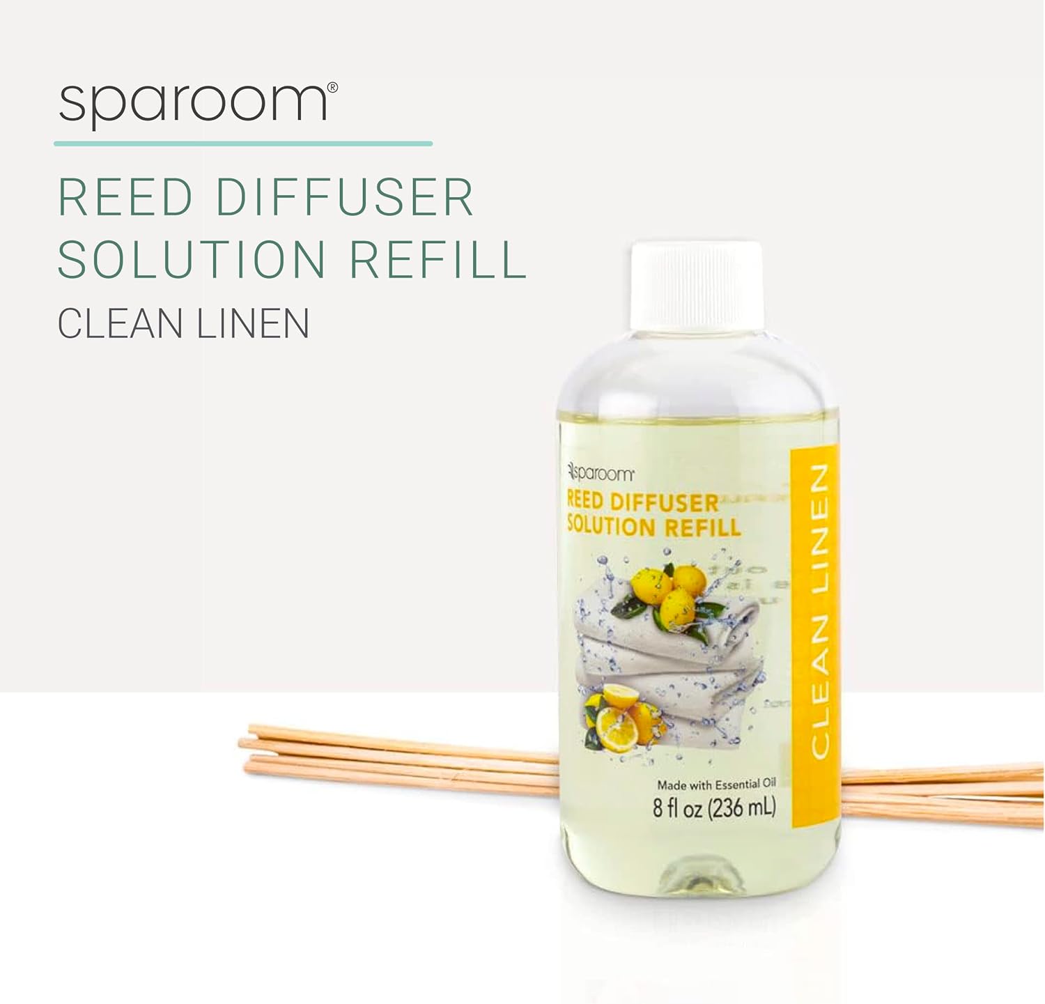 SpaRoom Reed Diffuser Oil Refill Clean Linen Scent 8oz