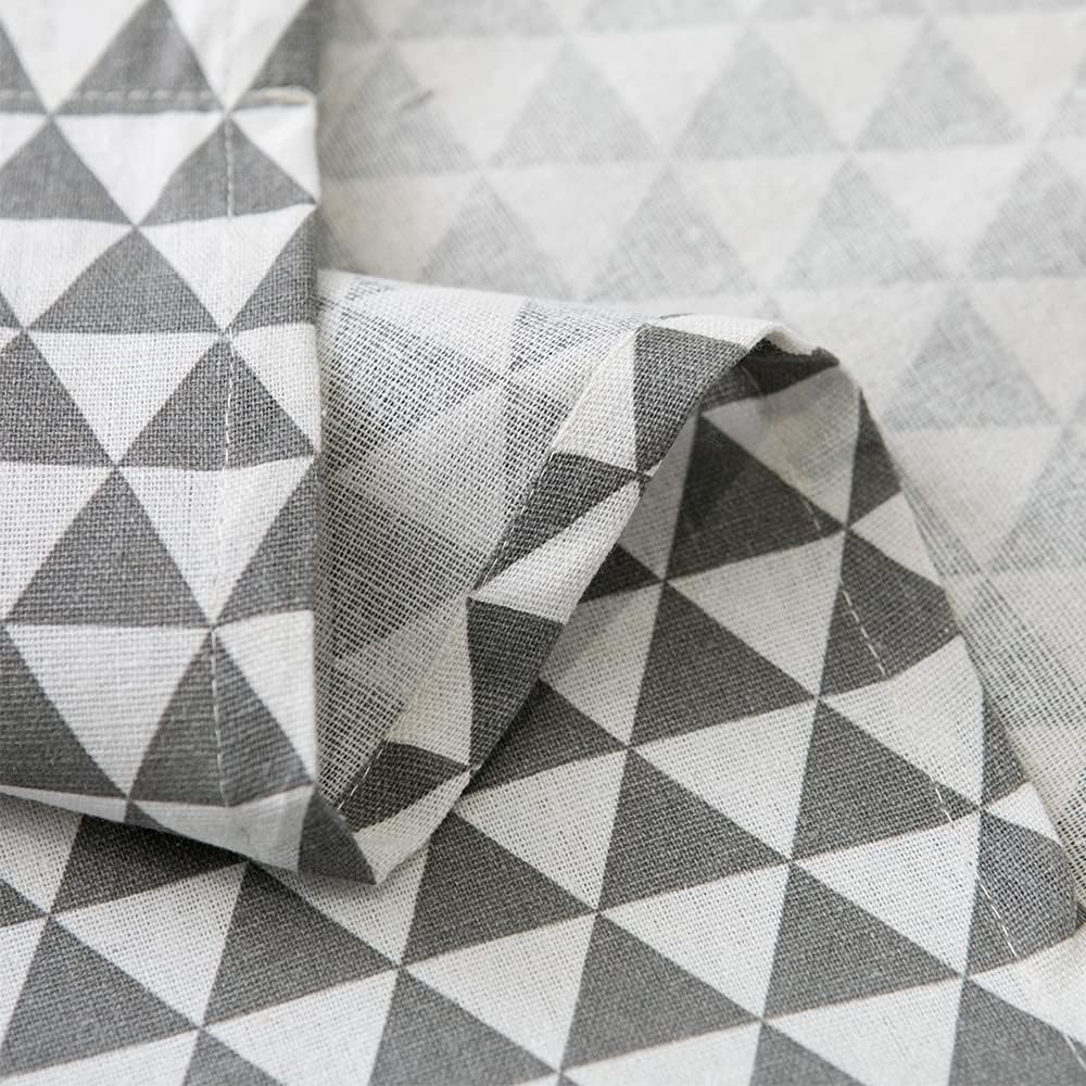 Geometric Door Curtain Panel in Gray Triangle