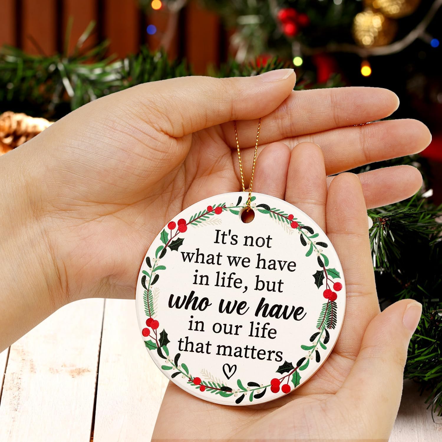 Deceram Mini Ceramic Christmas Ornaments for Friends Family