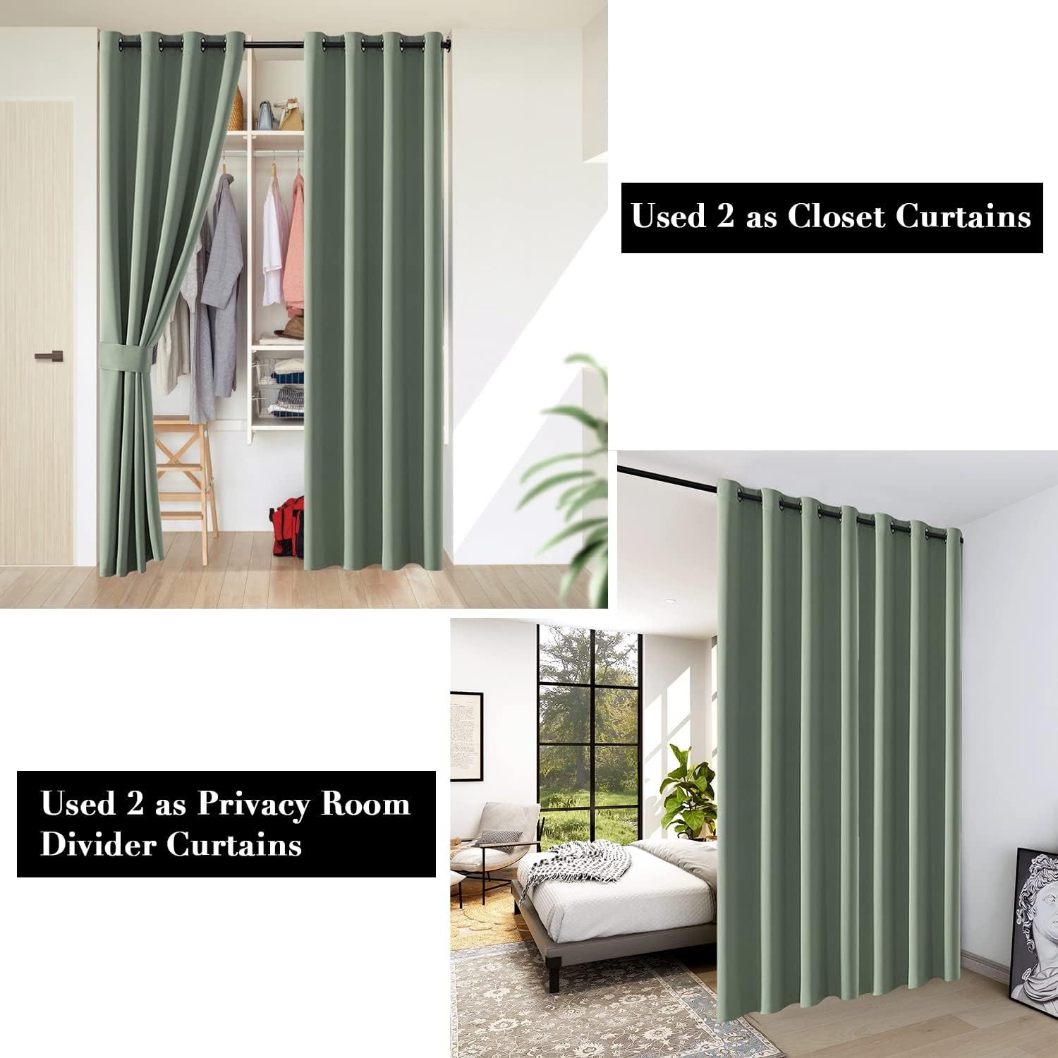 SHINELAND Thermal Insulated Curtain Panels for Hallway and Door