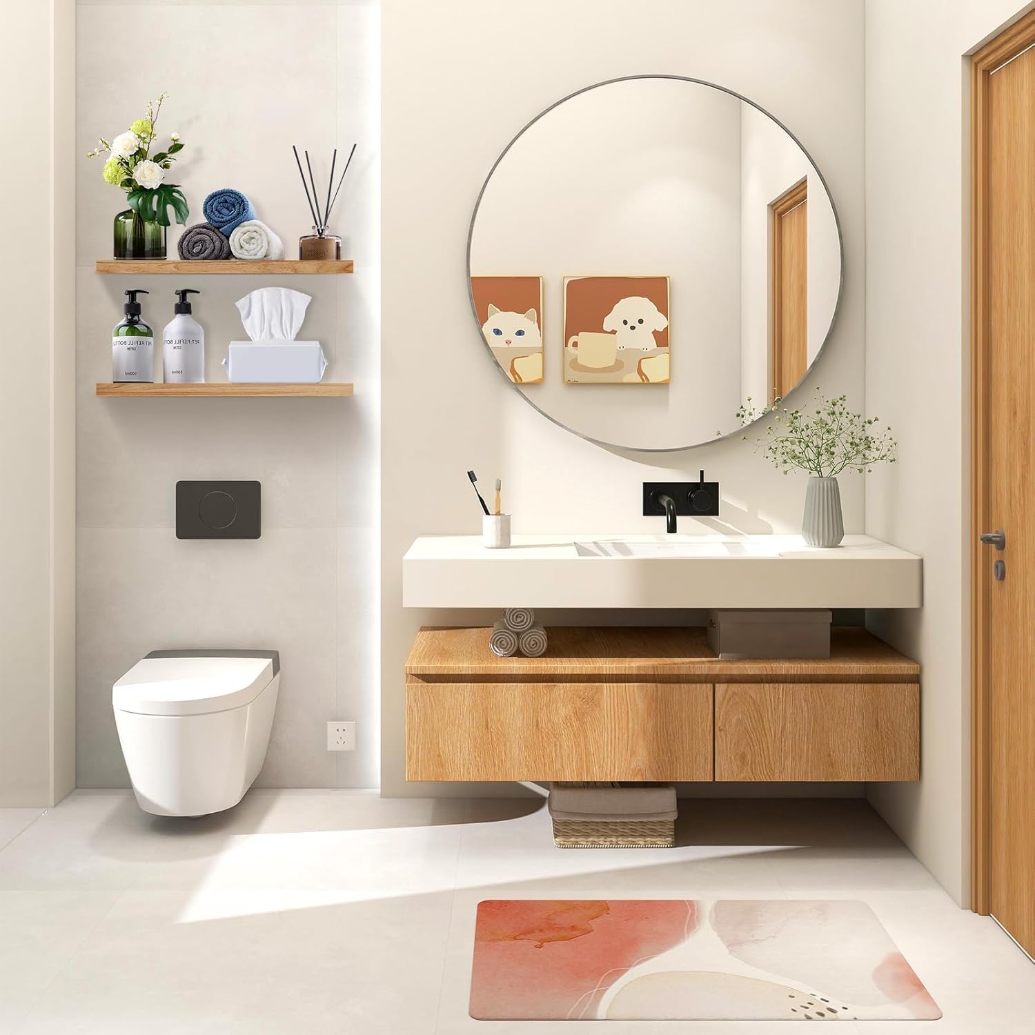 Longtor Floating Shelves Set of 2 197In Wall Mount