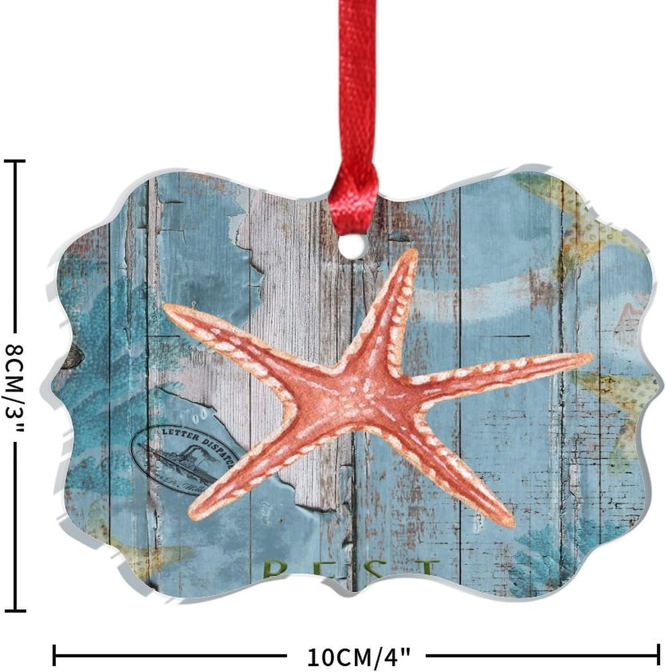 3 Acrylic Christmas Ornaments 2024 Nautical Starfish Decor Hanging Baubles
