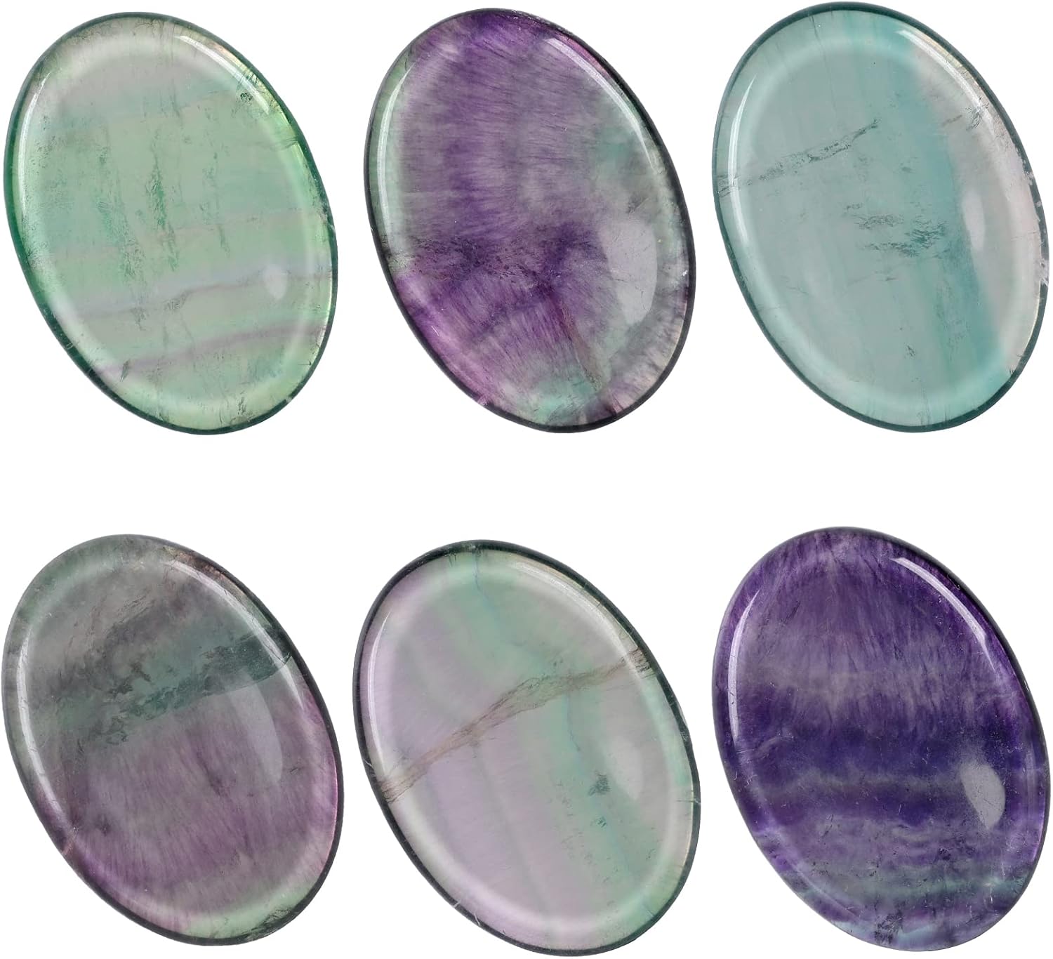 TUMBEELLUWA 4 Piece Crystal Thumb Worry Stone Set