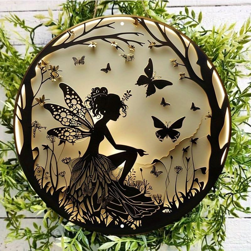 Fairy Butterfly Design 8x8 Inch Acrylic Hanging Ornament
