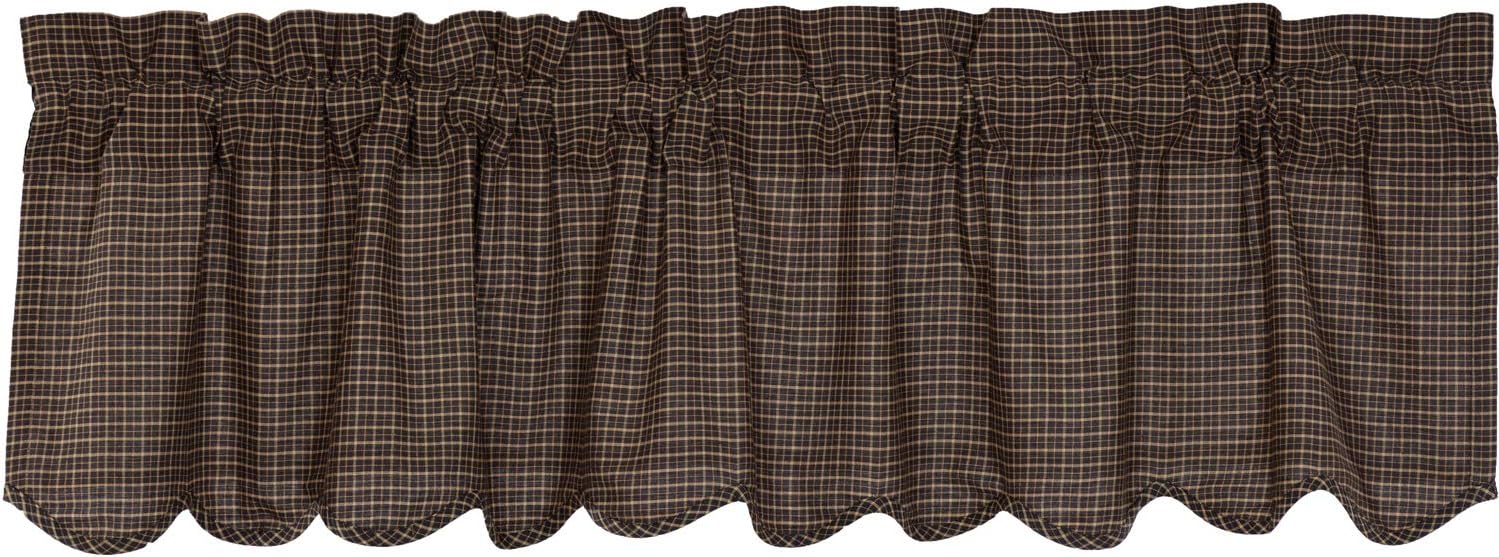 VHC Brands Kettle Grove Window Curtain Black 16x60