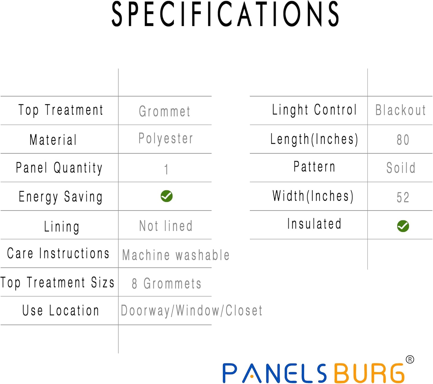 PANELSBURG 80 Inch Curtains for Sliding Glass Door