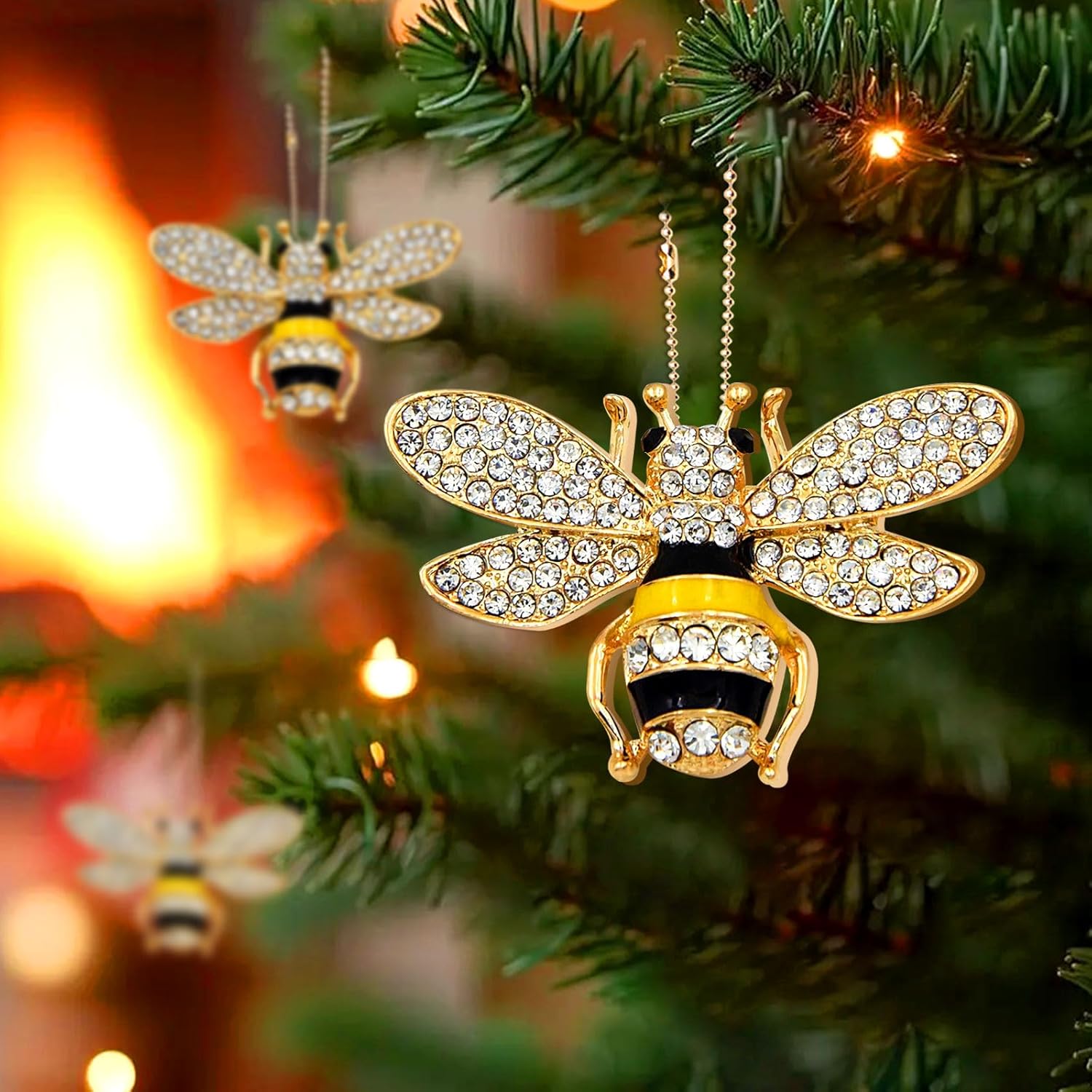 Honey Bee Hanging Ornament Set for Christmas