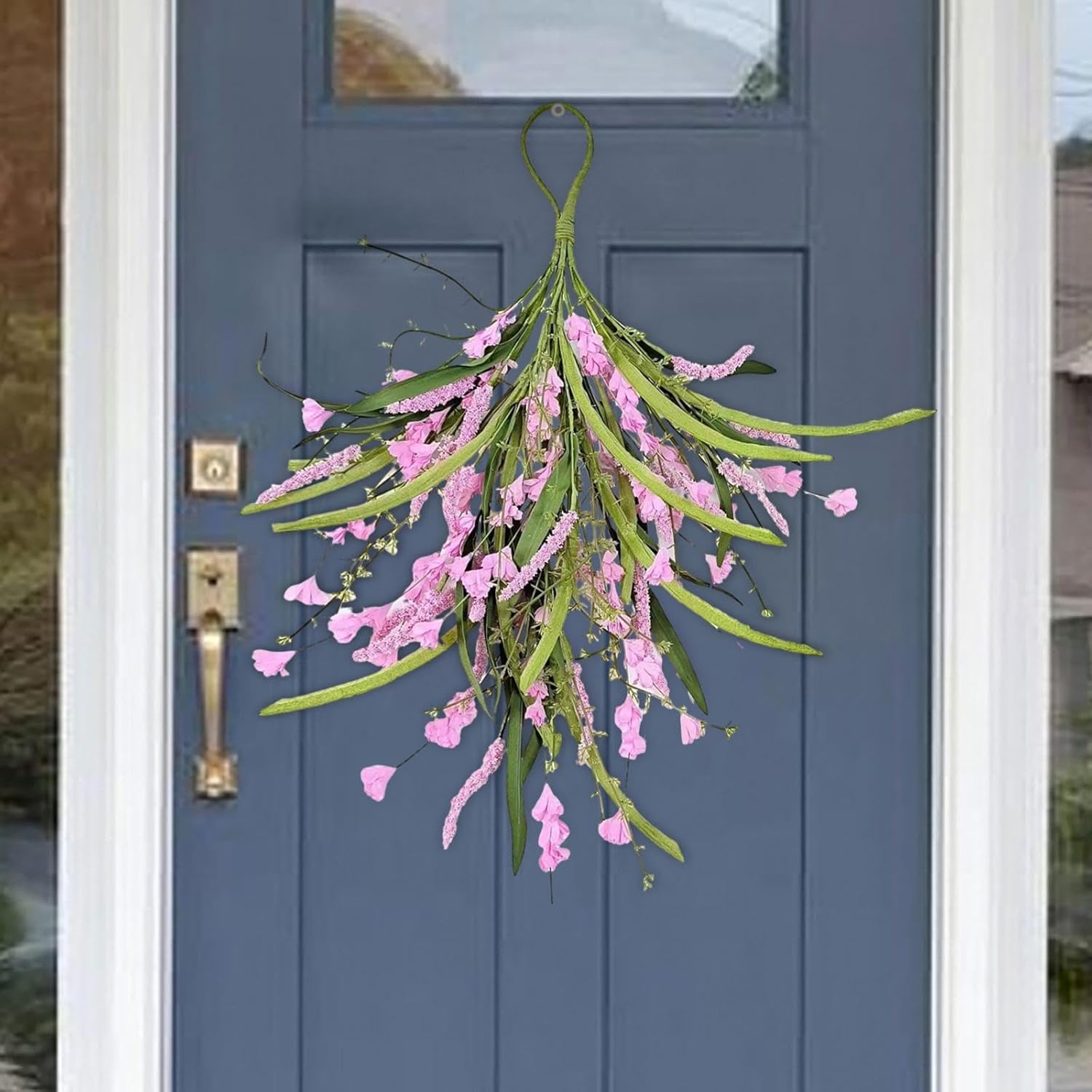 Koautios Front Door Teardrop Wreath Wall Hanging Decor