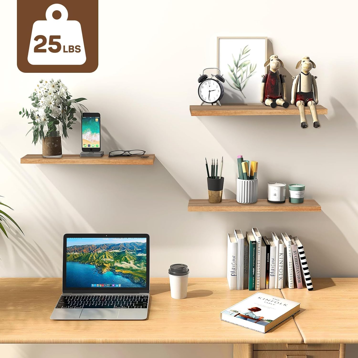 Longtor Floating Shelves Set of 2 197In Wall Mount