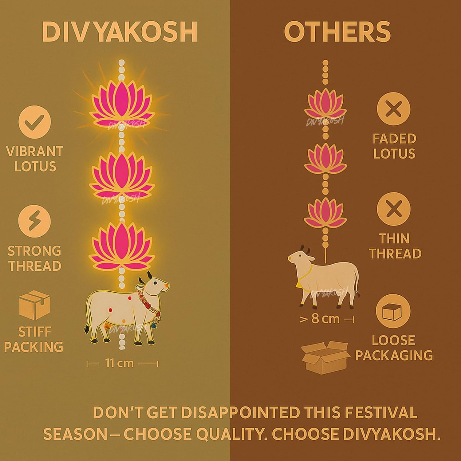 Handmade Lotus Ganpati Wall Decoration Pair 25 Inch Each