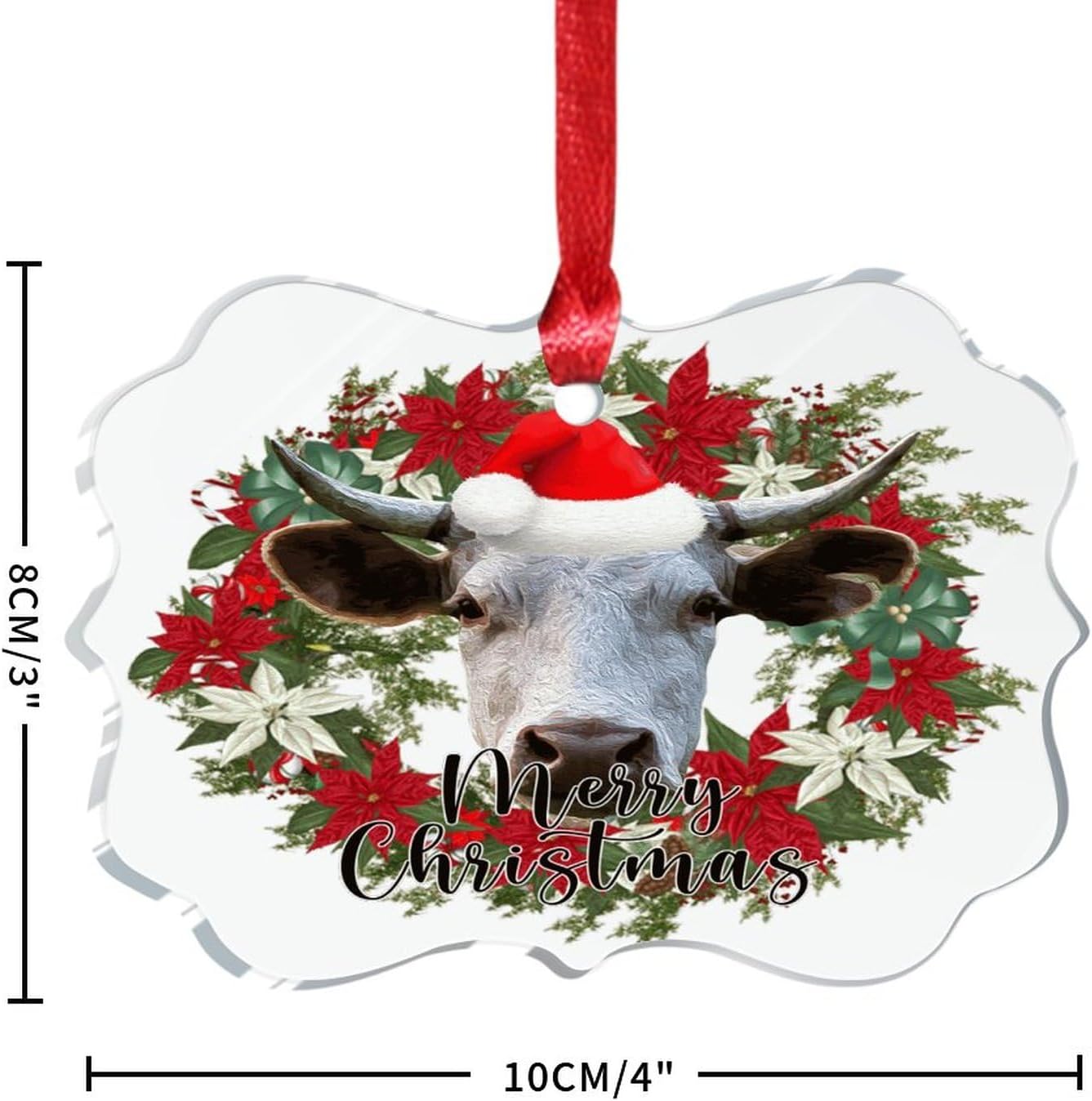3 Inch Clear Acrylic Christmas Ornaments 2023 Keepsake Decor