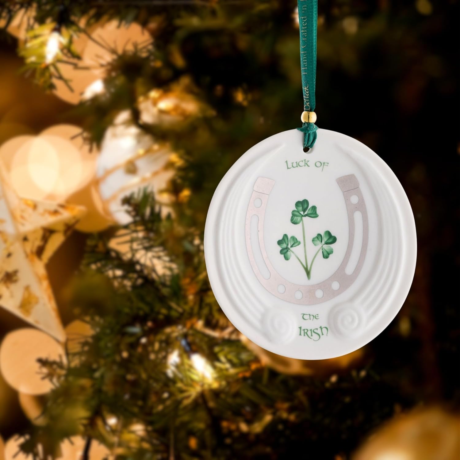 Belleek Luck of The Irish Shamrock Ornament