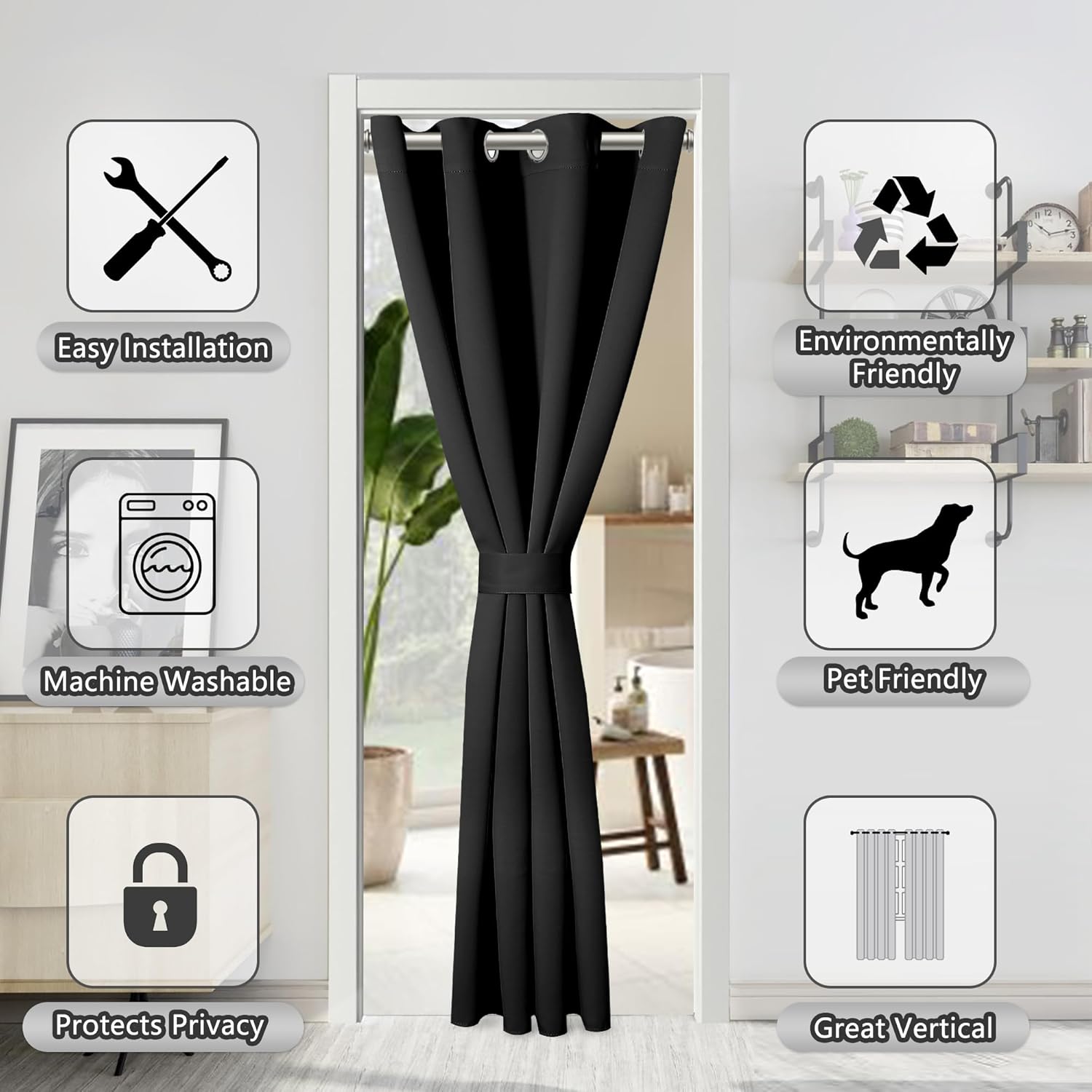 AOSKY Door Curtains for Privacy and Light Blockage