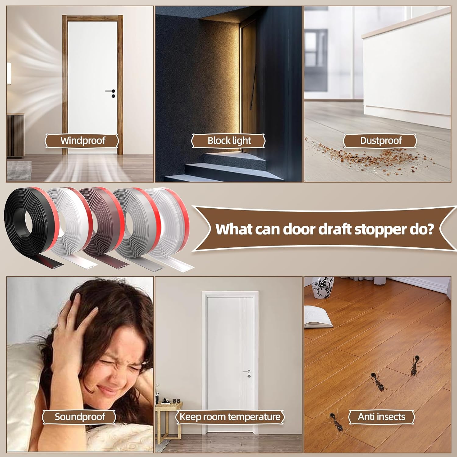 Vannesse 78 Inch Door Draft Stopper Gray