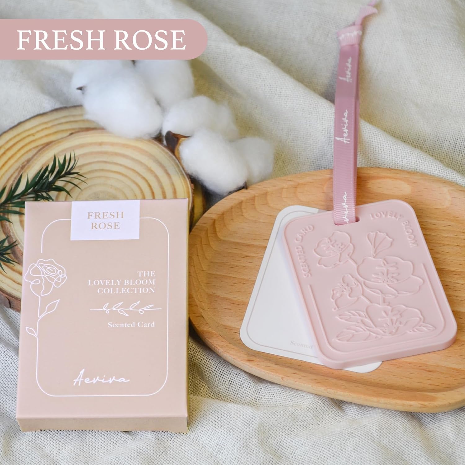 Aeviva 2 Pack Fresh Rose Scented Sachets for Car and Home Use