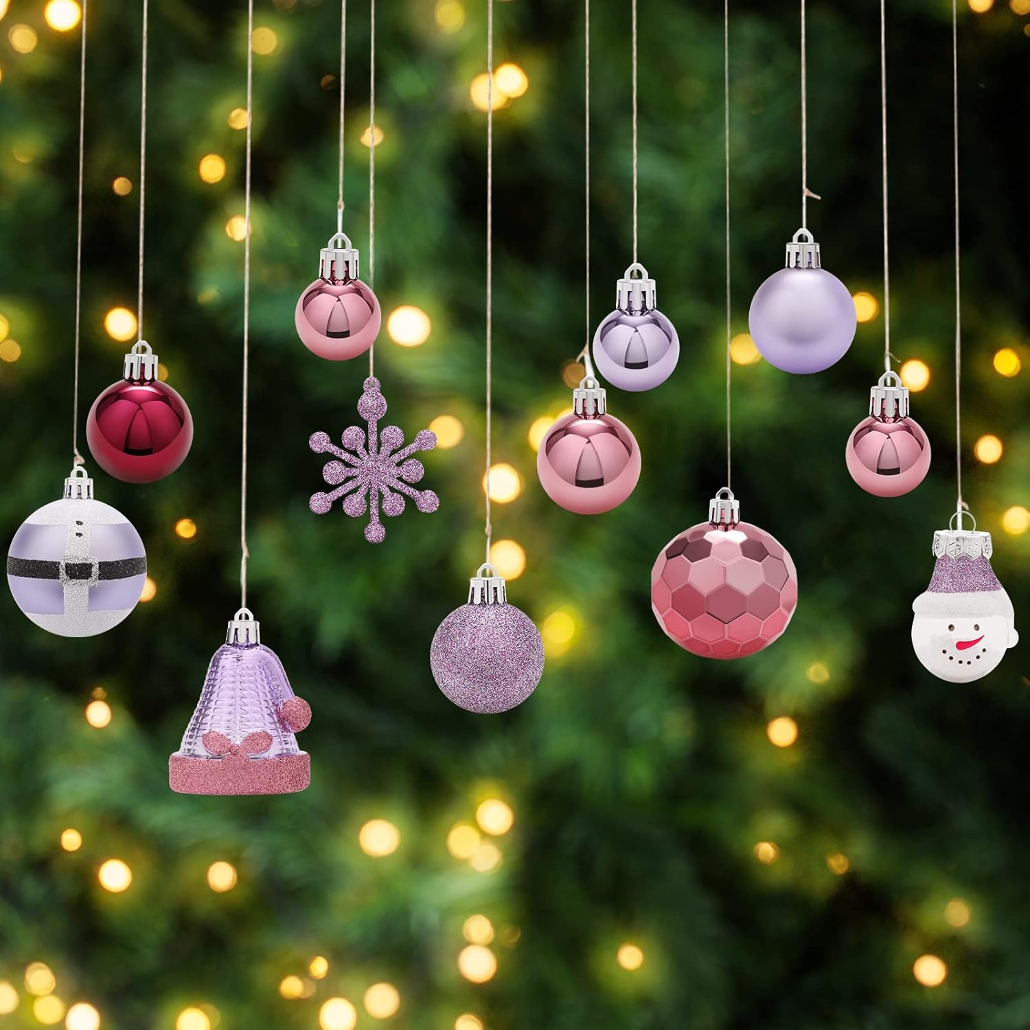 SY Super Bang 90PCS Shatterproof Christmas Hanging Ornaments Set