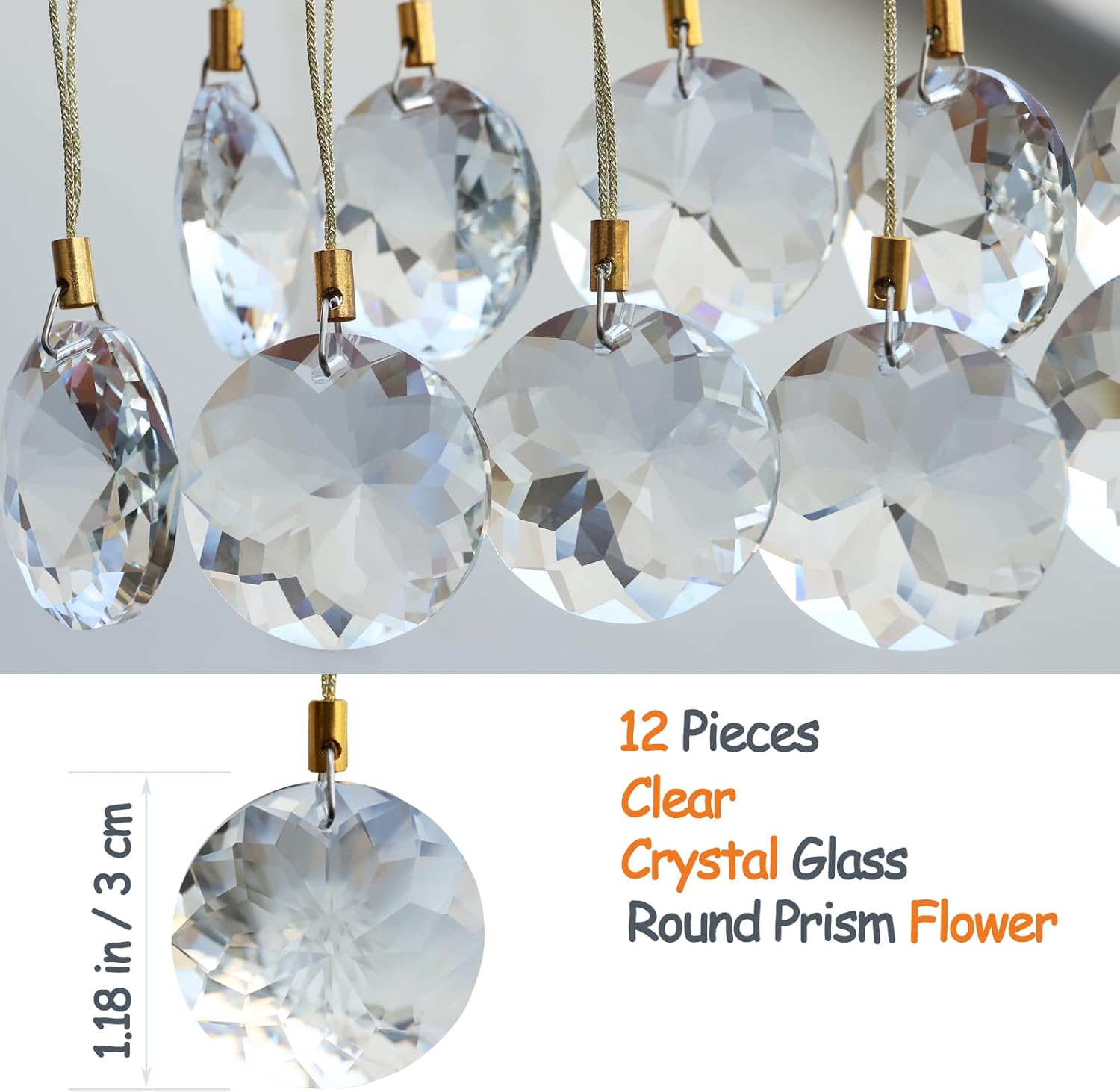 12 Pcs Crystal Glass Christmas Balls Ornaments