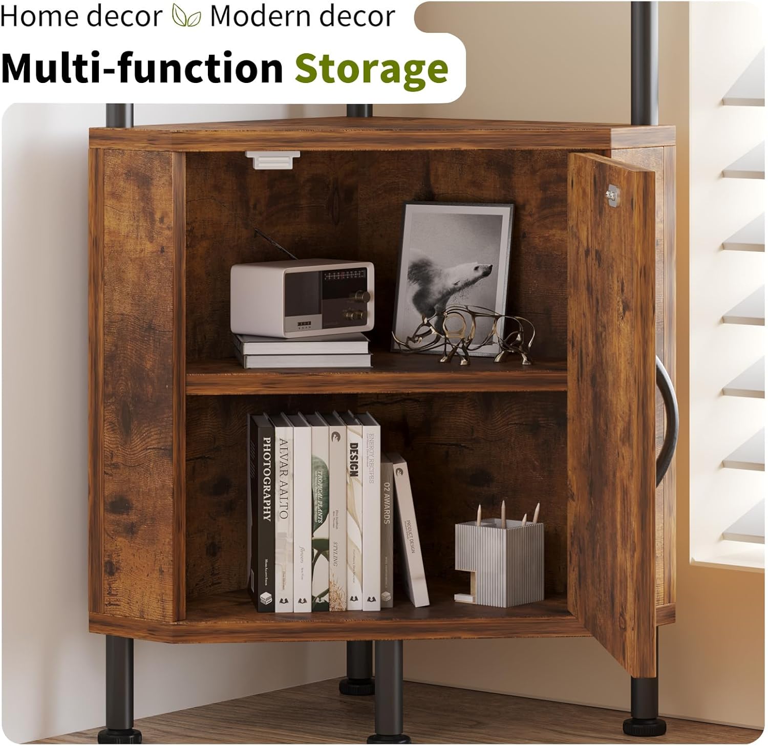 VonDream 5-Tier Corner Cabinet for Small Spaces