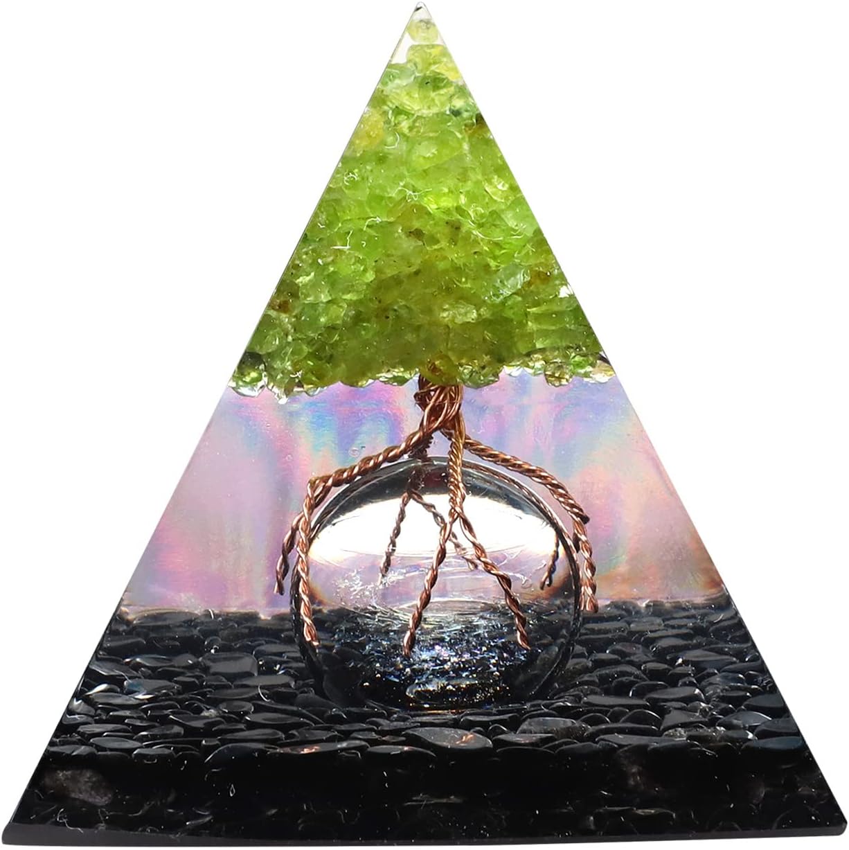 Rockcloud Tree of Life Orgone Pyramid Crystal Decor