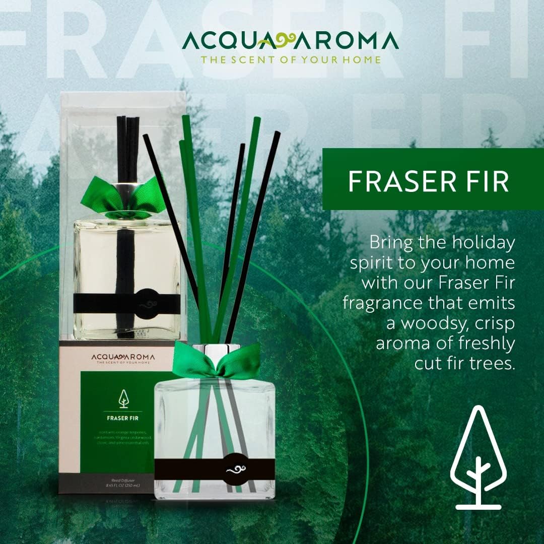 Acqua Aroma Fraser Fir Reed Diffuser 61 Fl Oz Christmas Scent