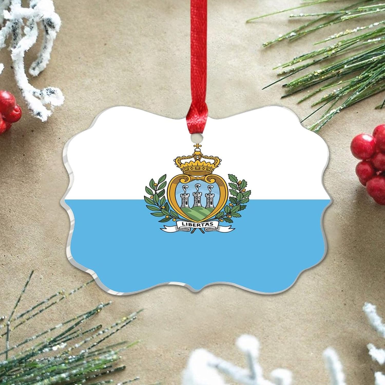 3 Inch Clear Acrylic Christmas Ornaments 2023 San Marino Decor
