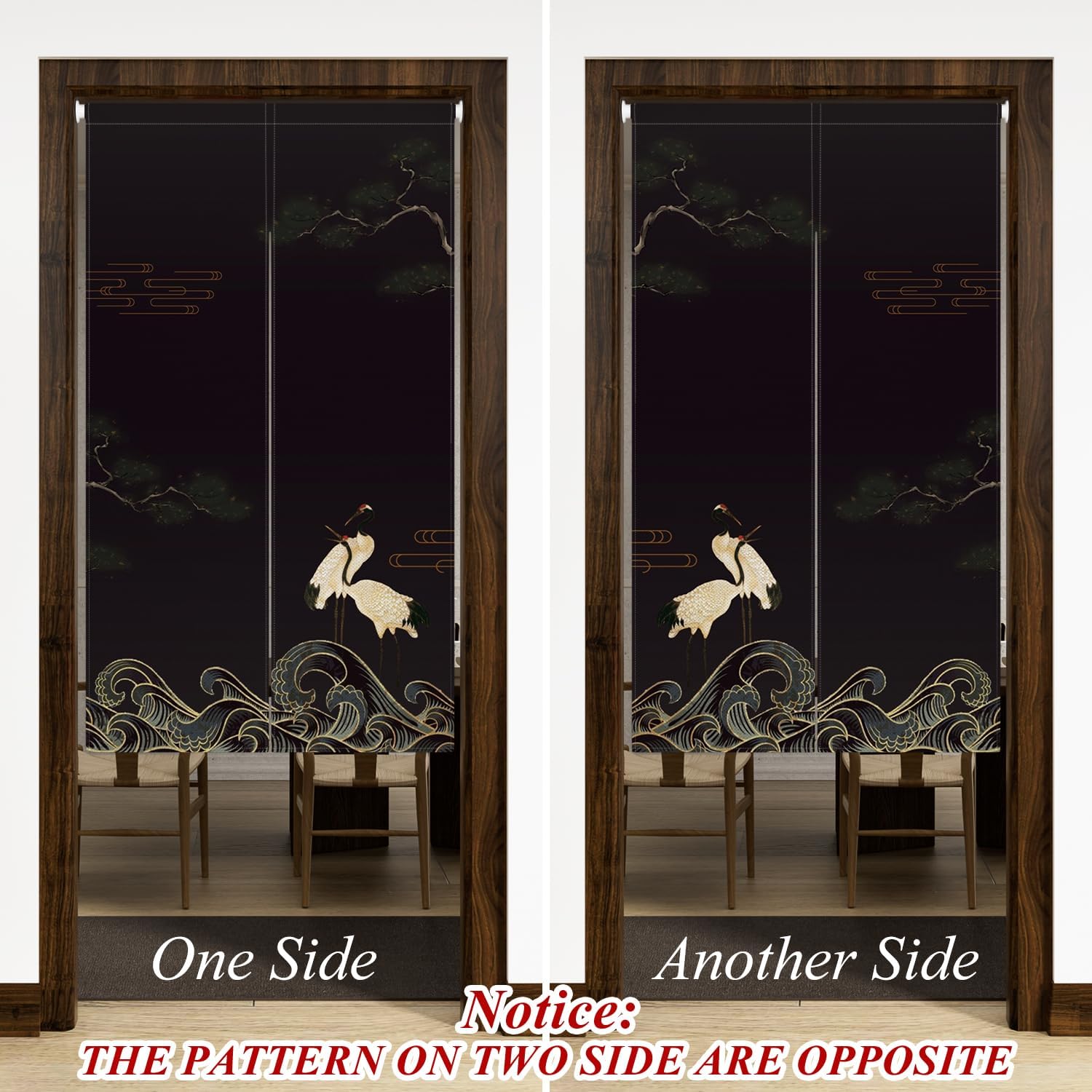 Leowefowa Traditional Japanese Noren Double Sided Curtain 283 x 472