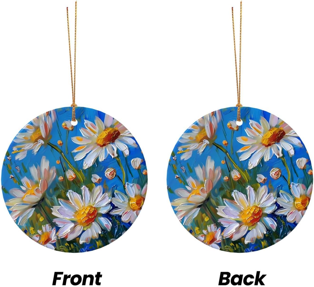 Christmas Ornaments Daisy Flower Ceramic Pendant Decor