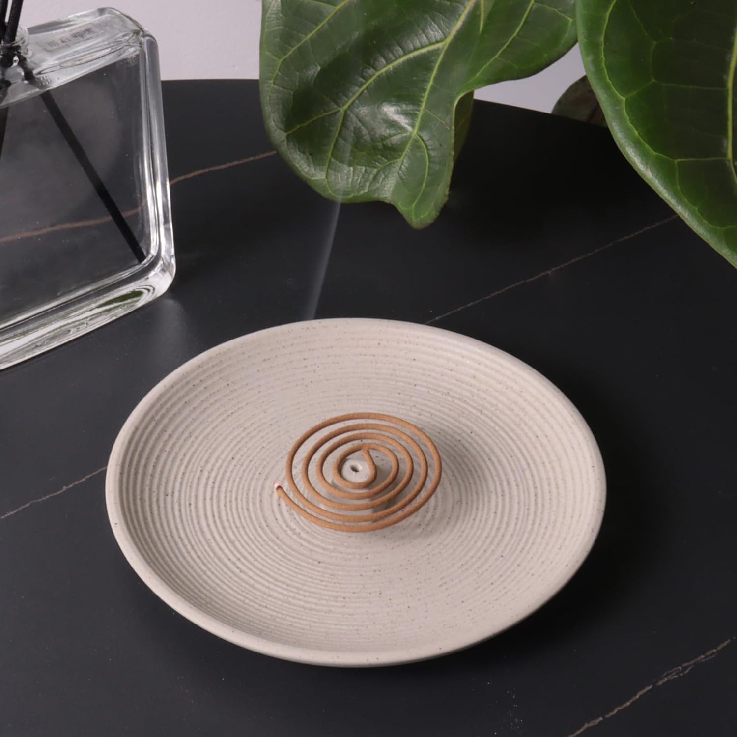 White Ceramic Incense Holder Modern Style