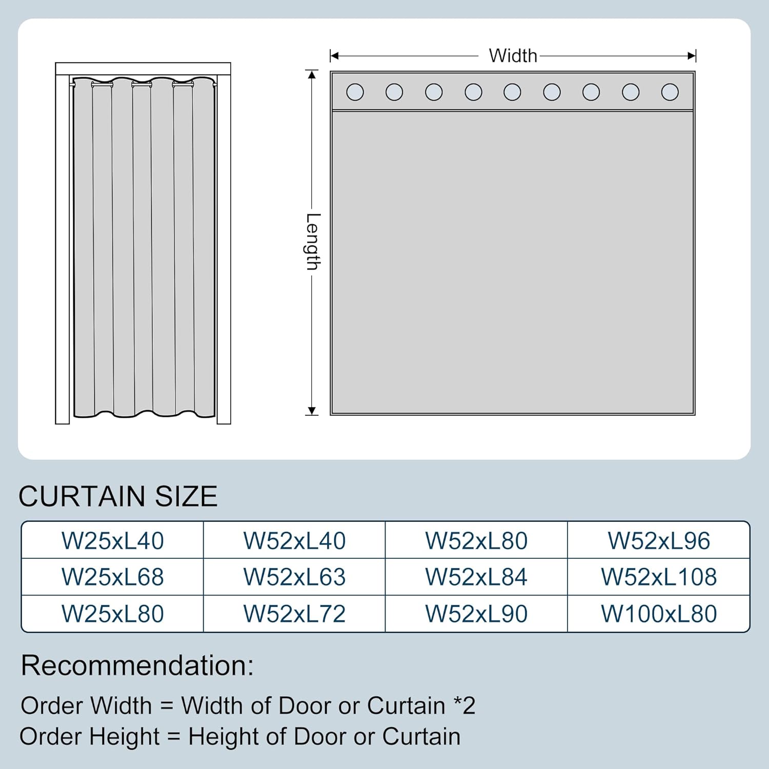 AOSKY Door Curtains for Privacy Light Blocking