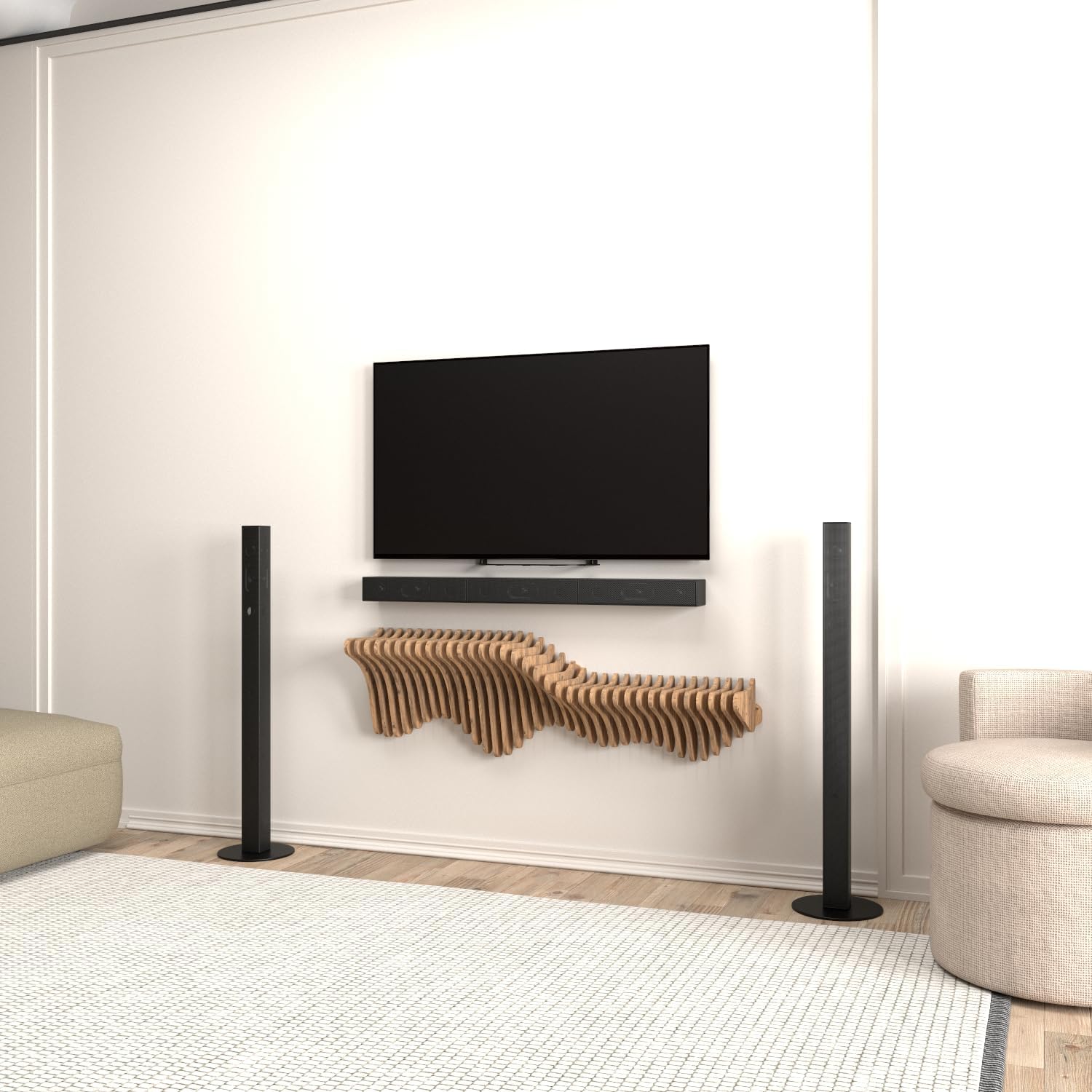 Batamex Parametric 36 Inch Floating Shelf TV Unit