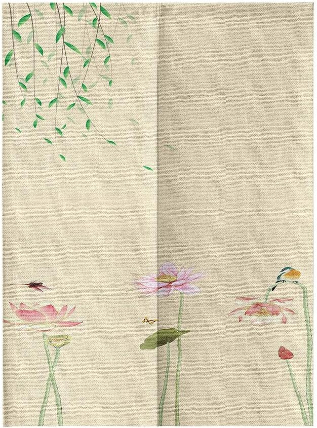 Chickwin Japanese Door Curtain with Lotus Design
