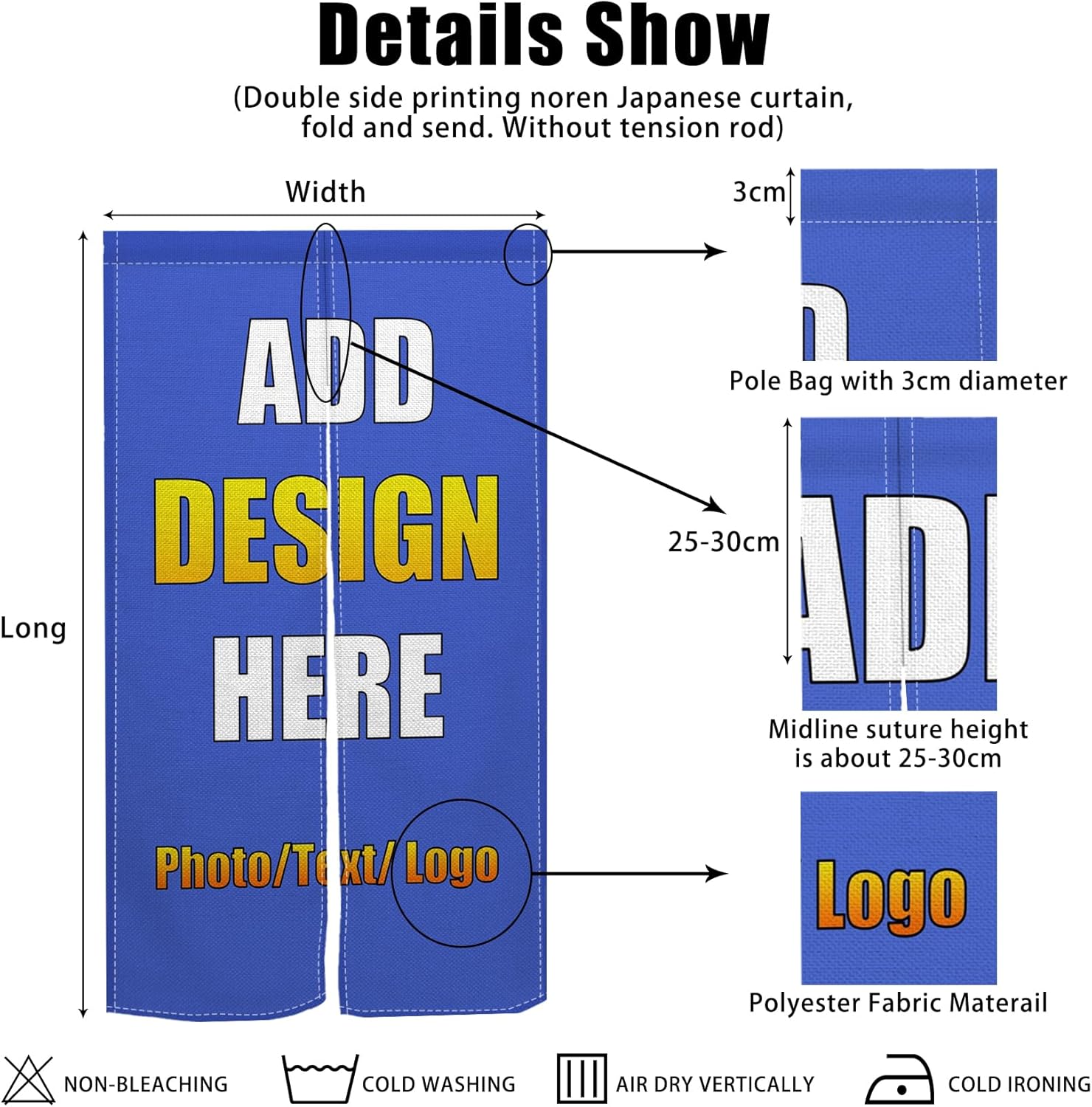 Custom Double Sided Noren Curtain for Home Decor