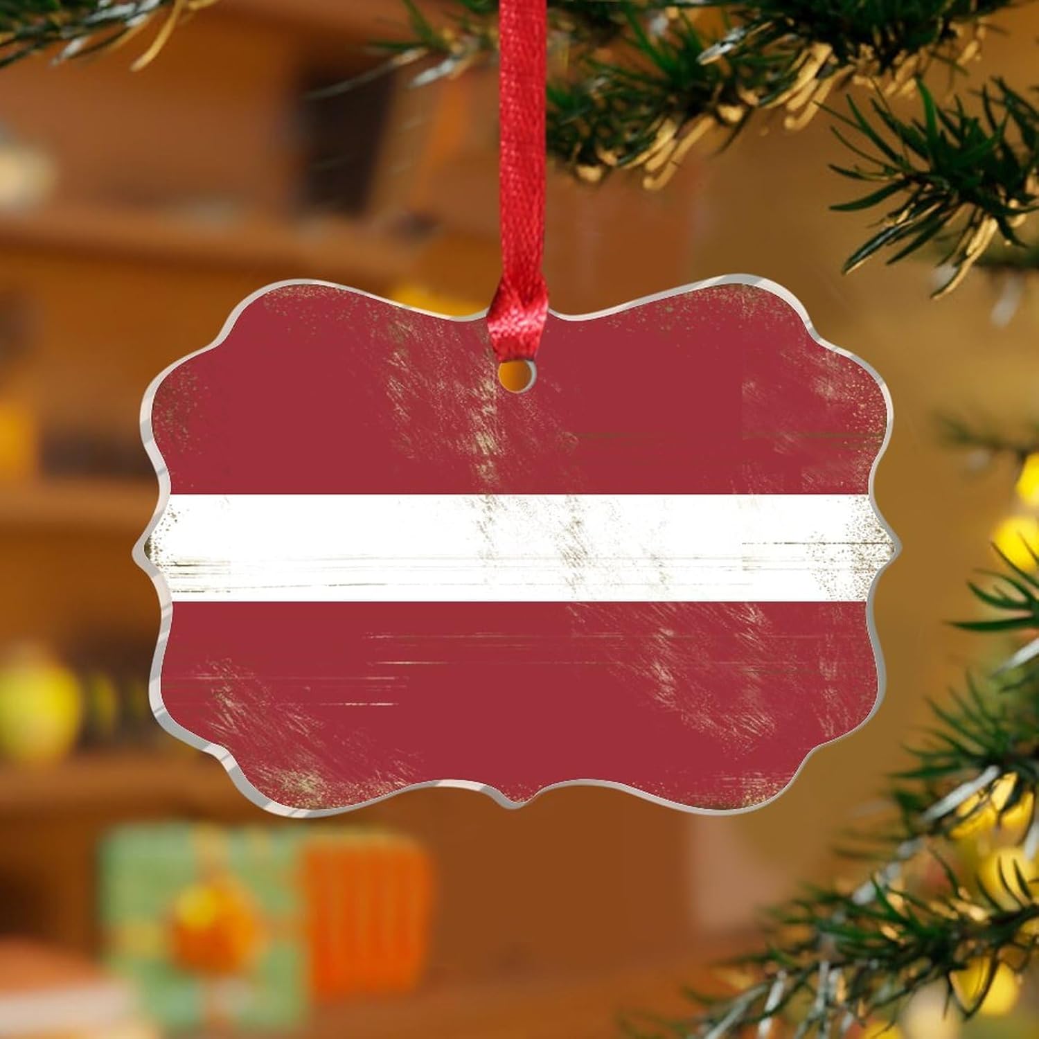 3 Inch Clear Acrylic Christmas Ornaments 2023 Latvia Decorative Baubles